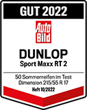 Dunlop Sport Maxx RT 2 - Test-Siegel - gute fahrt - Note: Sehr gut